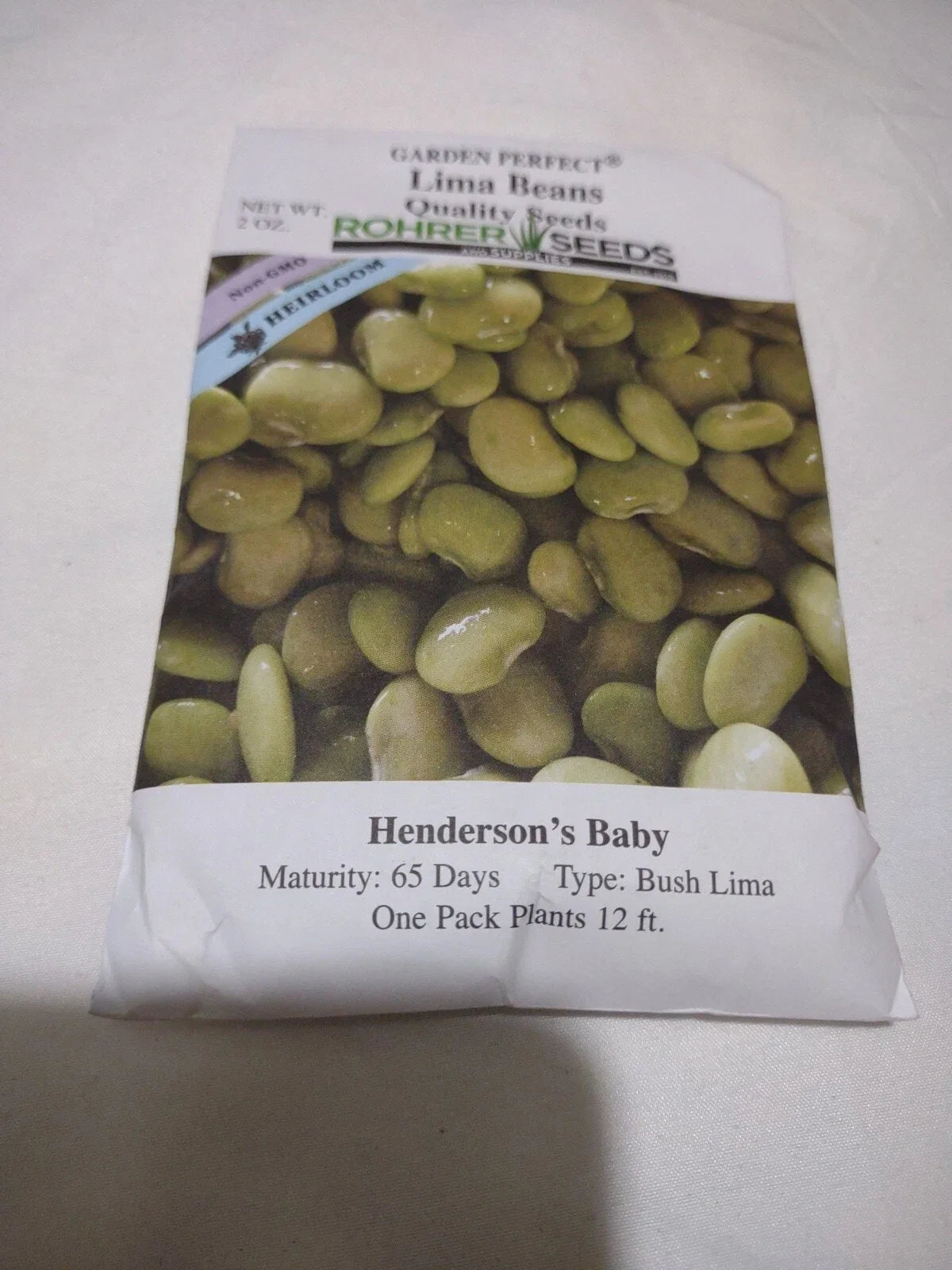 Lima Bean Seeds 2oz Non-GMO Heirloom Bush Type Phaseolus lunatus for Home Garden, 65 Days Maturity