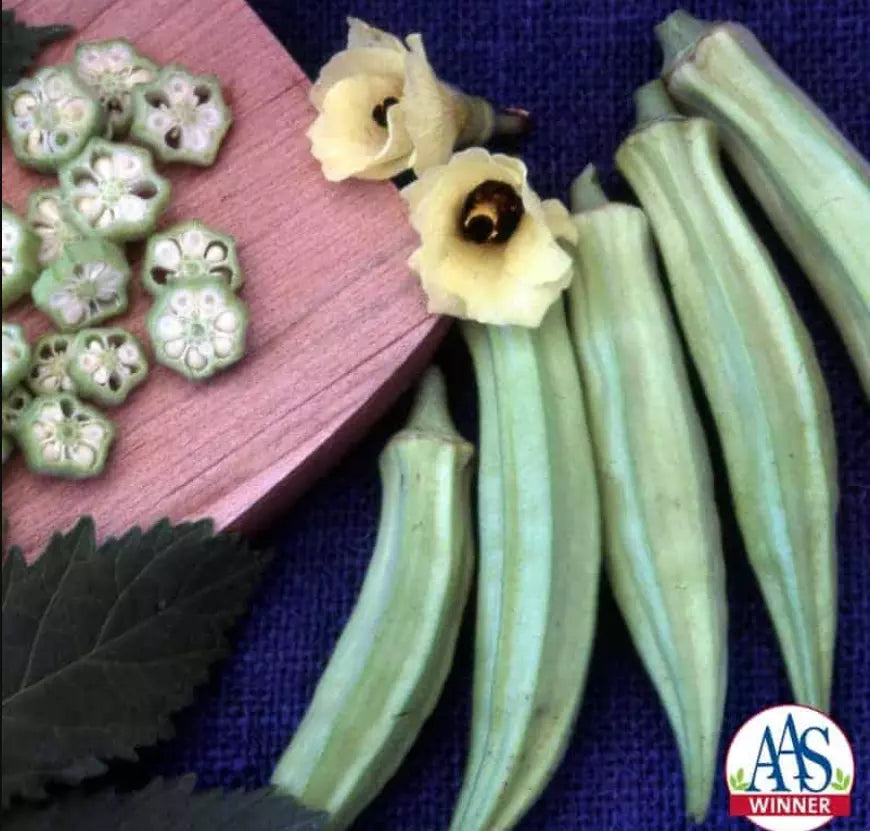 Dwarf Okra Seeds - Blondy AAS Winner - Edible Flowers & Pods - Abelmoschus esculentus - 60 Seeds