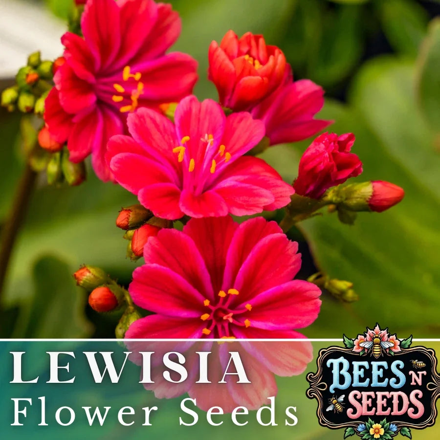 Ruby Lewisia Seeds - Non-GMO Flower Seeds for Garden, Vibrant Perennial Blooms, Lewisia cotyledon, Rock Garden, Container Planting
