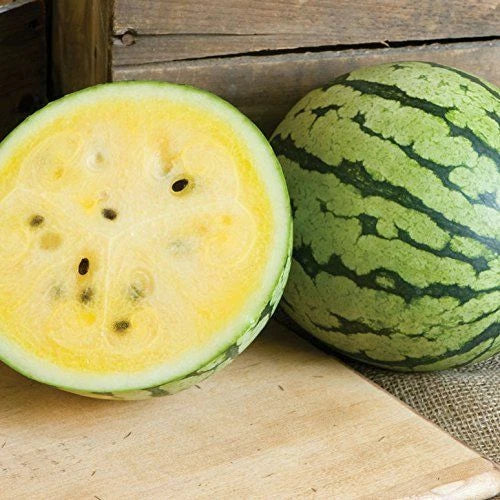 Yellow Petite Watermelon Seeds | Heirloom Non-GMO Citrullus lanatus | Compact Growing, Juicy Yellow Fleshed Melons