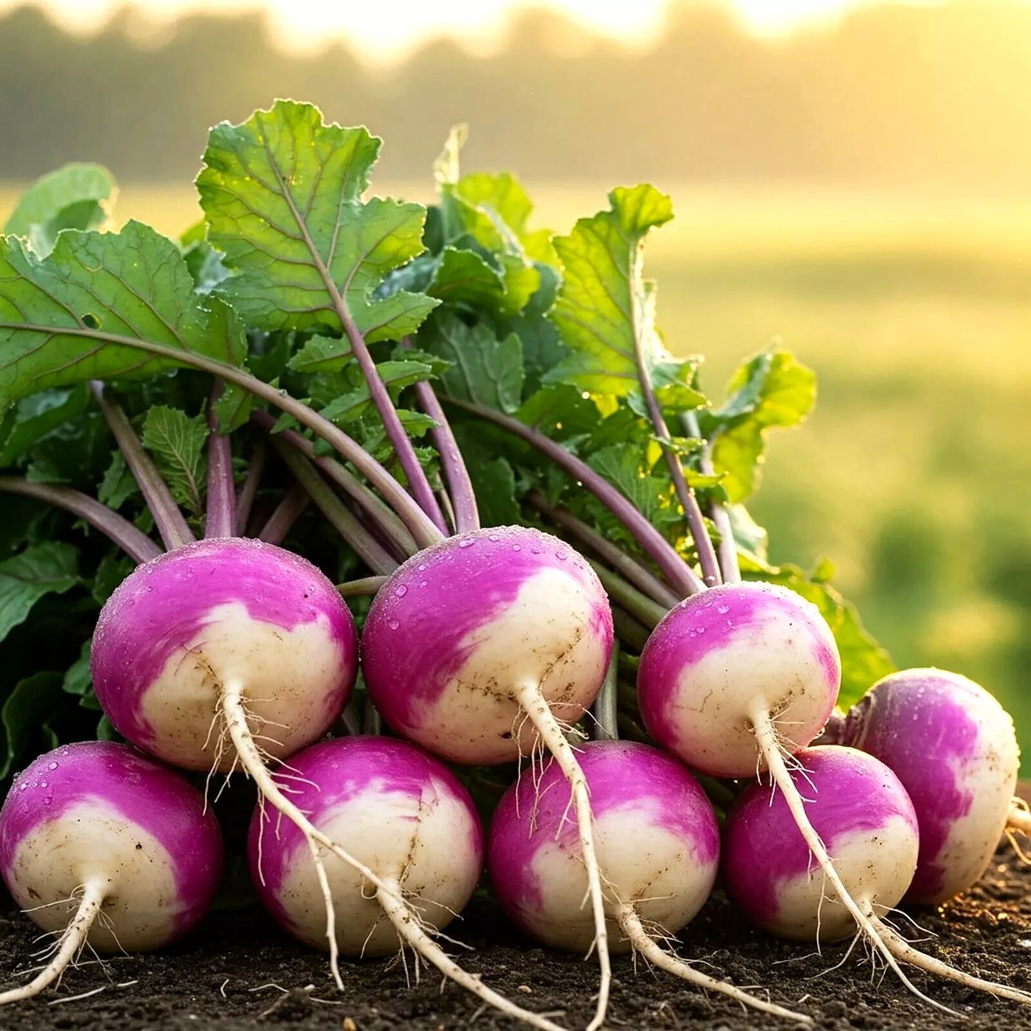 Turnip Seeds - Purple Top White Heirloom Brassica rapa - Non-GMO Vegetable Seeds for Spring Planting