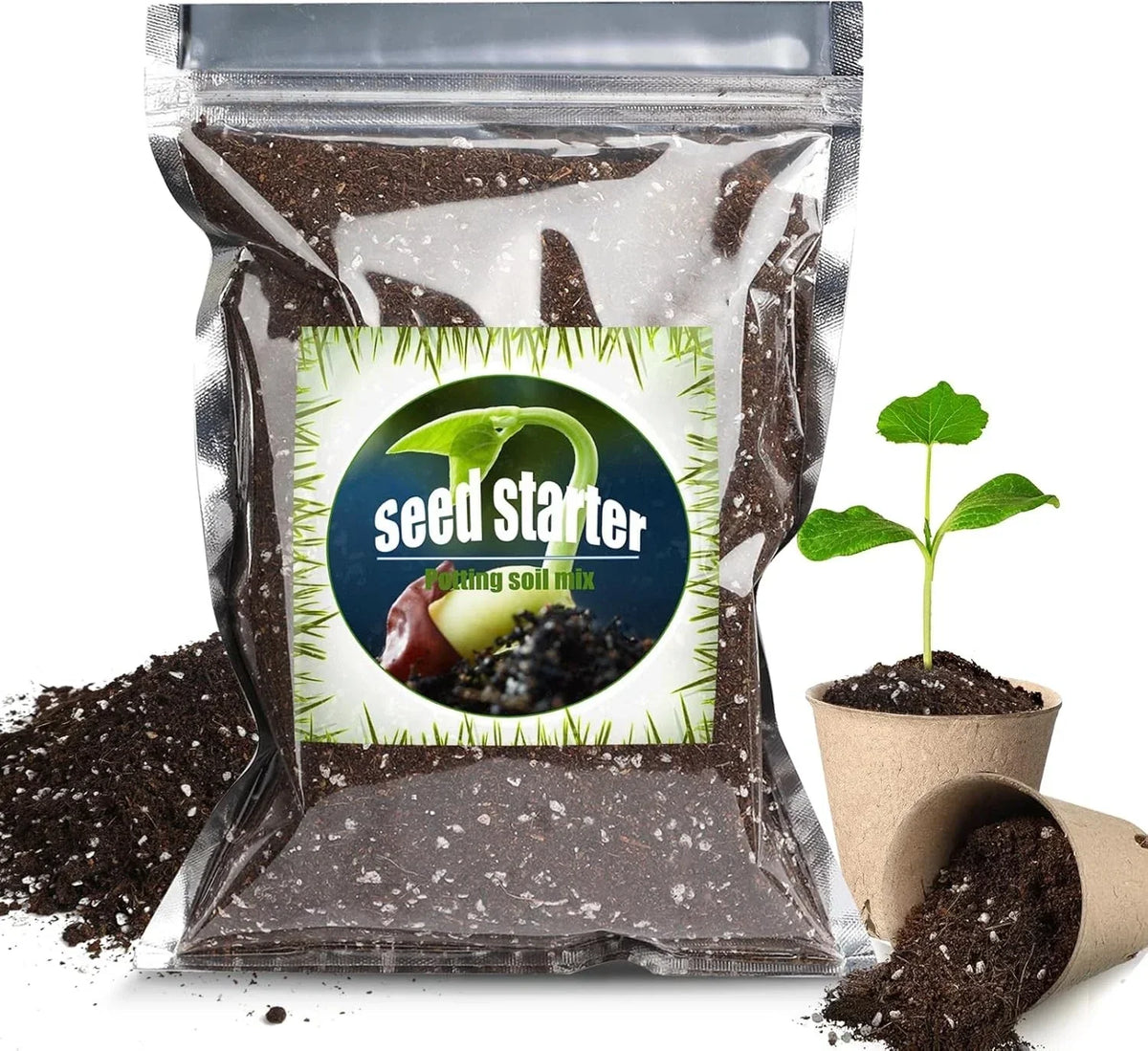 Organic Seed Starter Potting Soil Mix 1qt - All Natural Premium Blend for Seedlings and Plants
