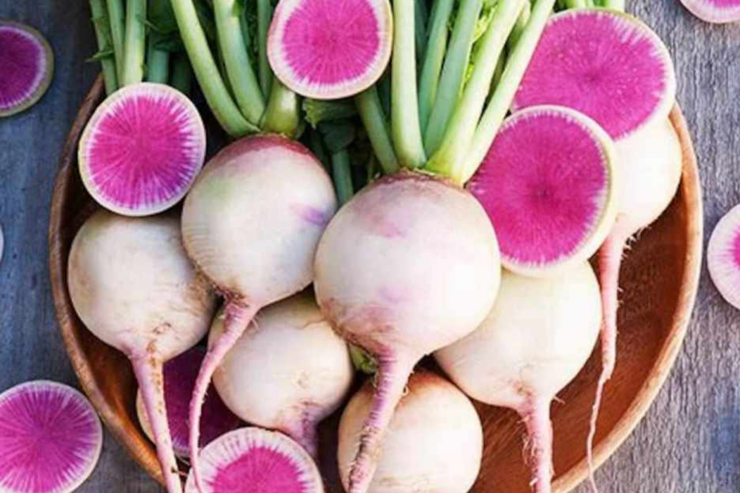 100 Seeds Watermelon Radish Seeds - Raphanus sativus Unique Pink Flesh Heirloom Root Vegetable