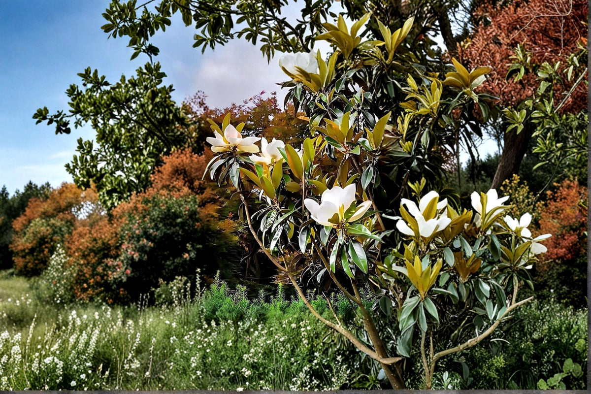 Southern Magnolia Live Plant 18" Tall Evergreen Tree Magnolia grandiflora with Large White Flowers and Glossy Leaves