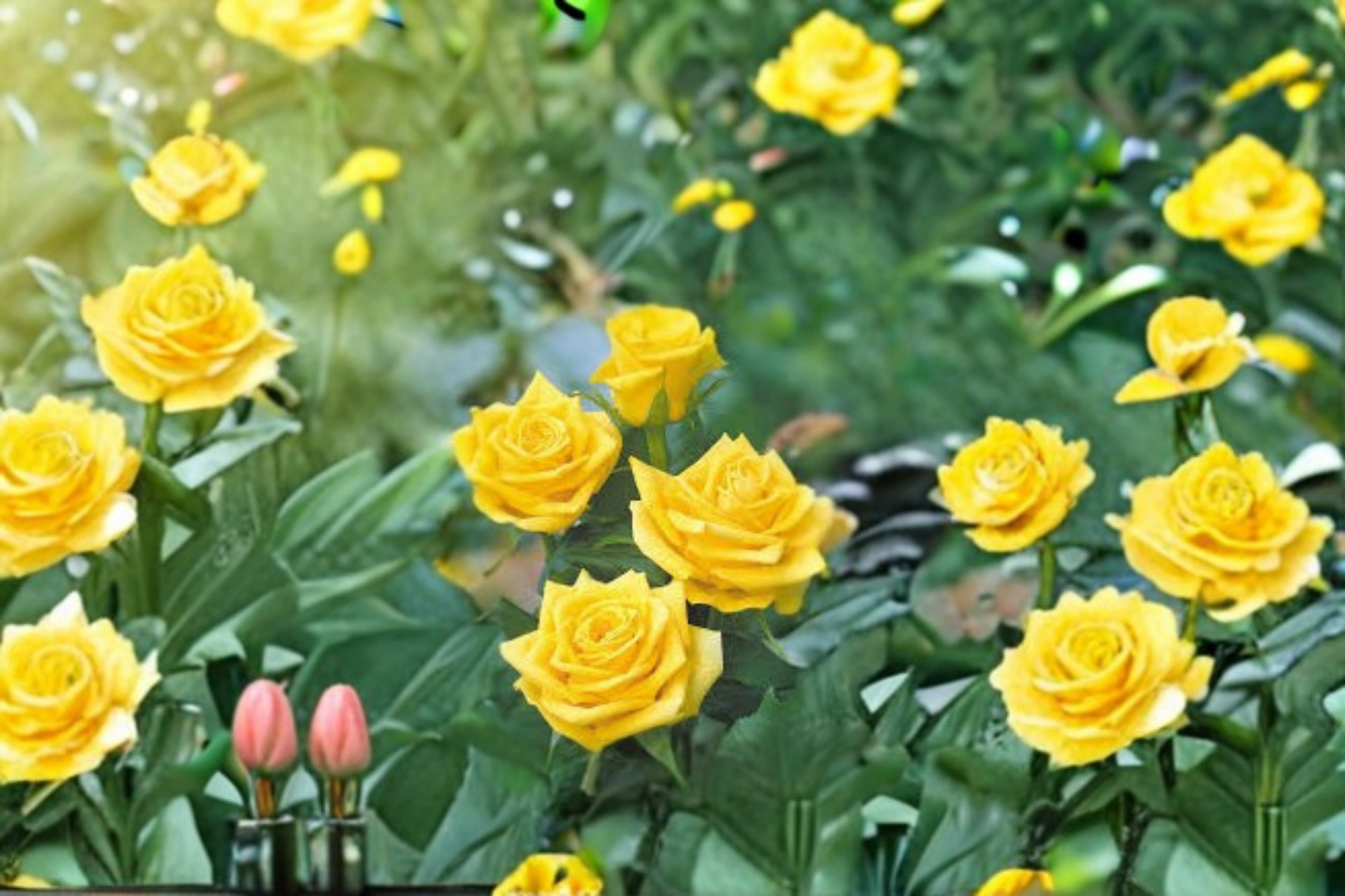 Golden Showers Climbing Rose 2 Gal Live Plant Yellow Blooms for Trellis Arbor Garden Landscape Rosa spp.