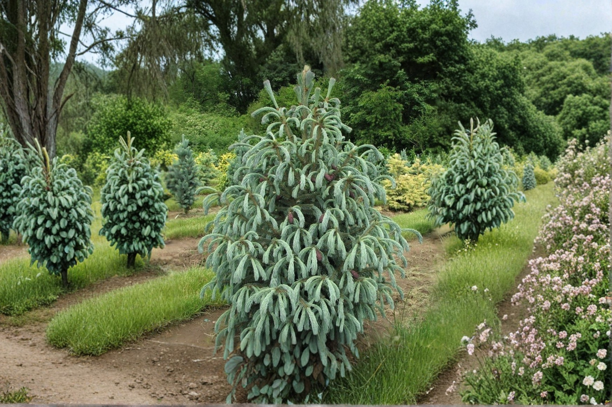 Blue Magoo Engelmann Spruce Live Plant 1 Gallon Pot, Blue-green Needles, Conical Shape, Picea engelmannii