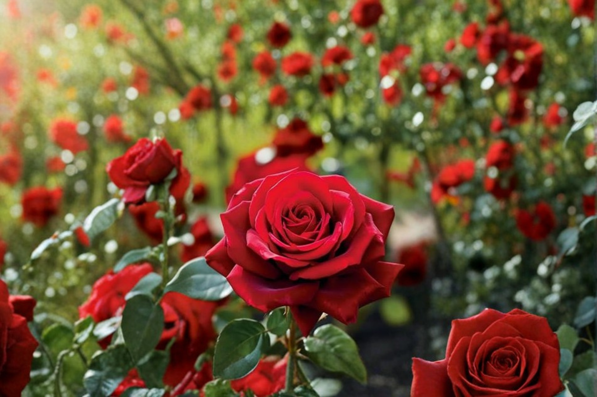 Hybrid Tea Rose Live Plant – 1 Gal Red Blooming Rose Bush Rosa spp. for Garden Landscape, Outdoor Flowering Shrub