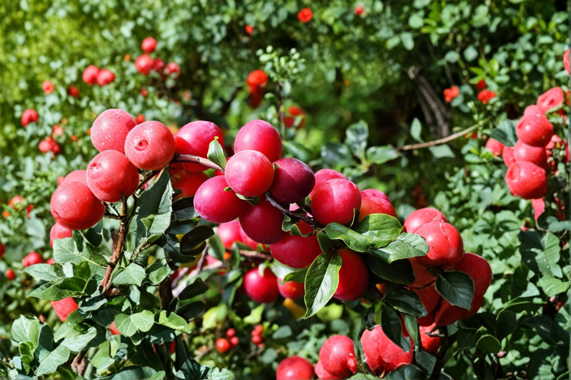 Live Ruby Sweet Plum Tree 4-6 Ft | Prunus salicina | Fruit Tree for Garden & Backyard Orchard