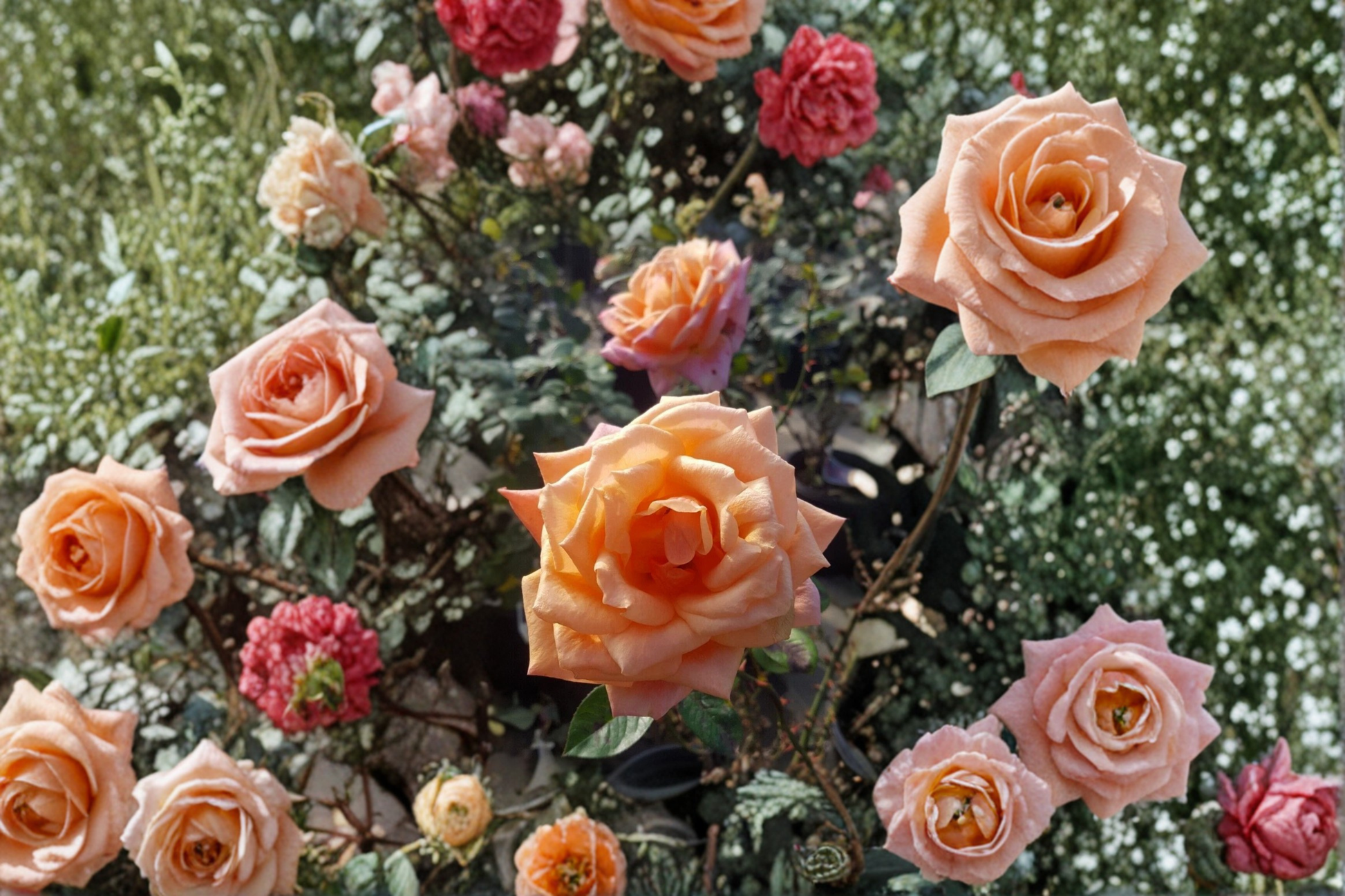 Rose Plant 3 Gallon Live Bush - Arizona Grandiflora Orange Yellow Flowers Garden Shrub Landscaping