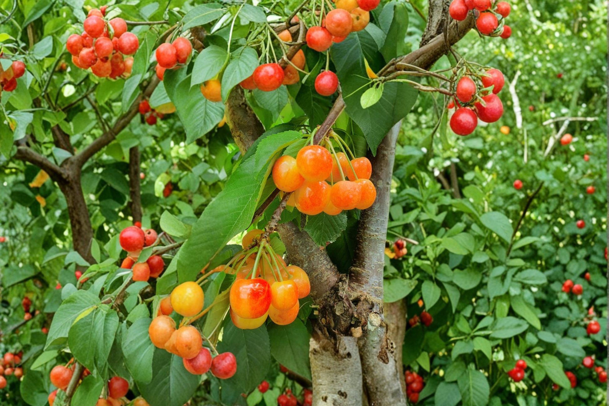 Rainier Cherry Tree Seeds, 10 Pack, Sweet Yellow-Red Fruit, Prunus avium, Indoor & Outdoor Growing