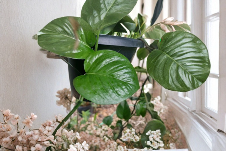 Jade Pothos Leaf Node Cuttings for Propagation, Epipremnum aureum, Indoor Trailing Houseplant, Green Foliage