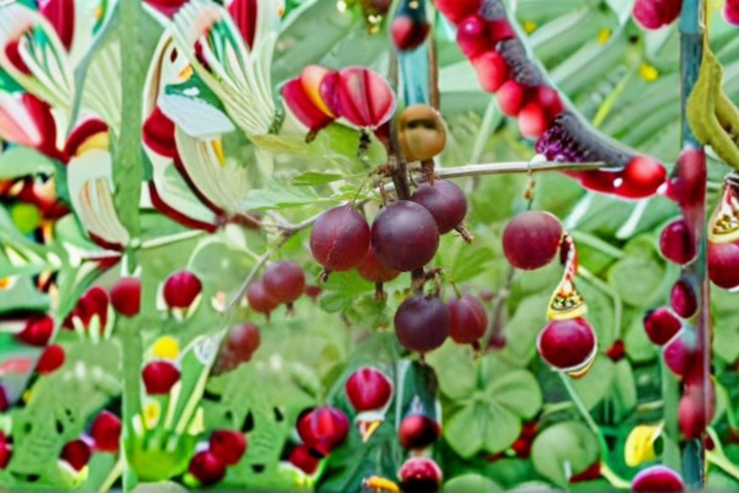 Pixwell Gooseberry Plant – Ribes uva-crispa Deciduous Fruit Shrub with Purple Berries