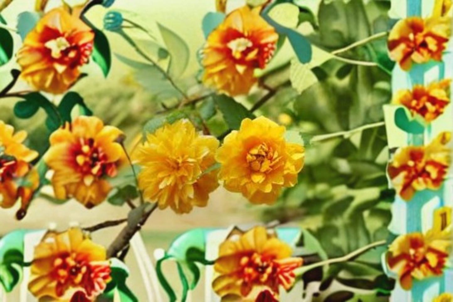 Japanese Rose 8 Cuttings – Kerria japonica Deciduous Flowering Shrub with Yellow Blooms