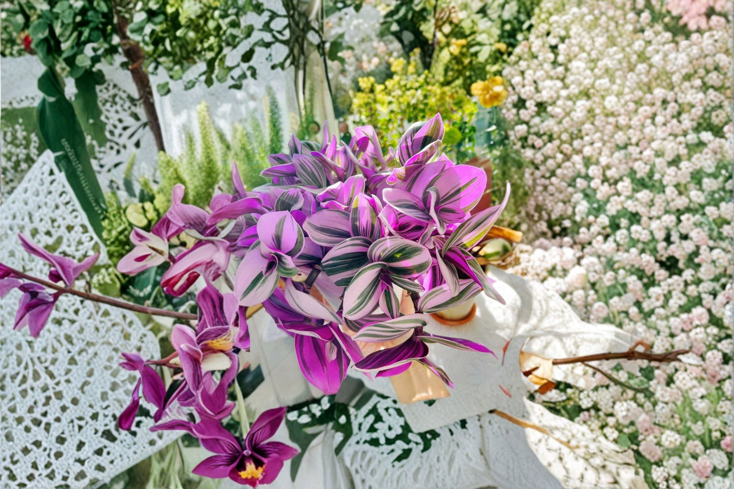 Tradescantia Nanouk 3 Cuttings – Variegated Pink and Green Trailing Houseplant Cuttings