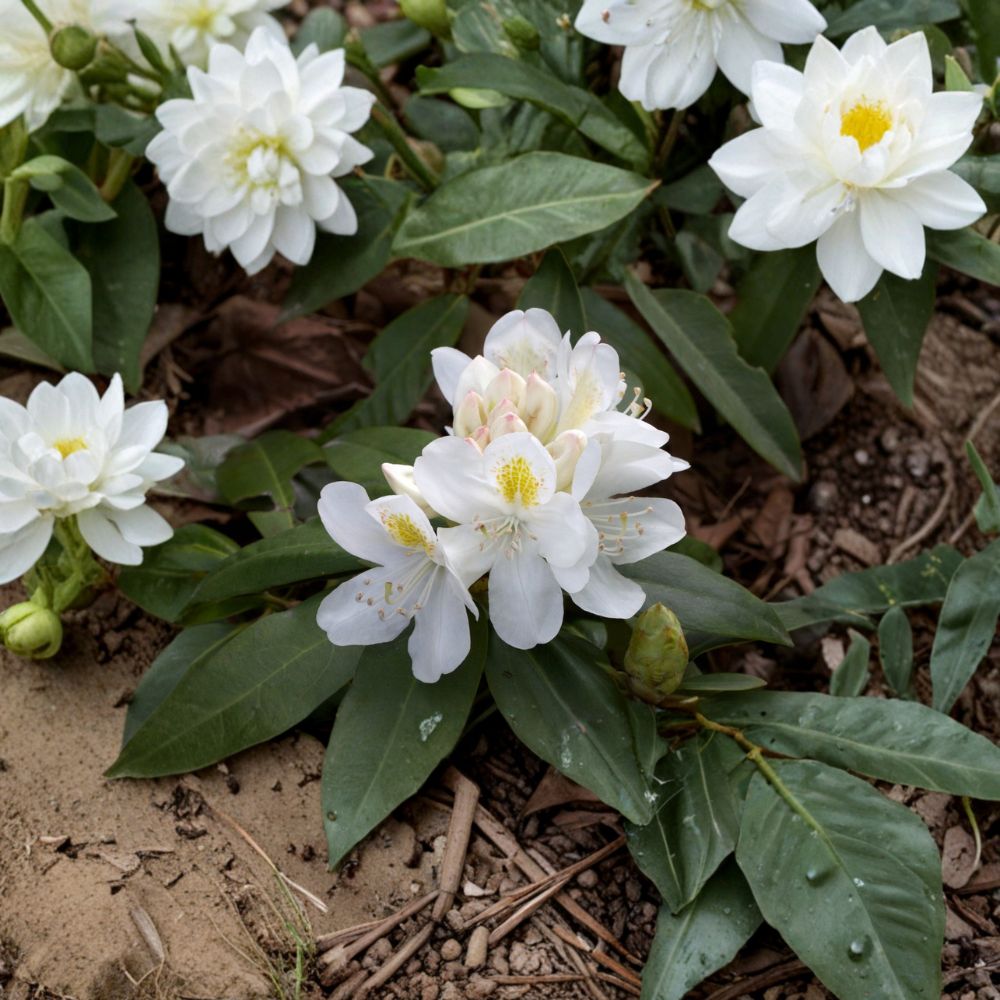 Chionoides Rhododendron – Evergreen Shrub with White Spring Blooms | 12–15 Inches Wide Field Grown Plant