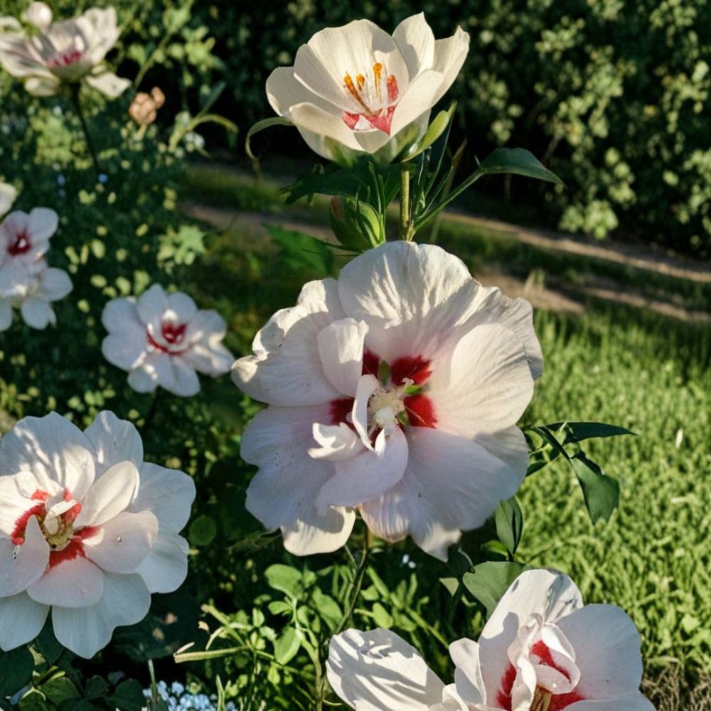 Double Flower White Rose of Sharon – Hibiscus syriacus Live Plant 2 Gallon