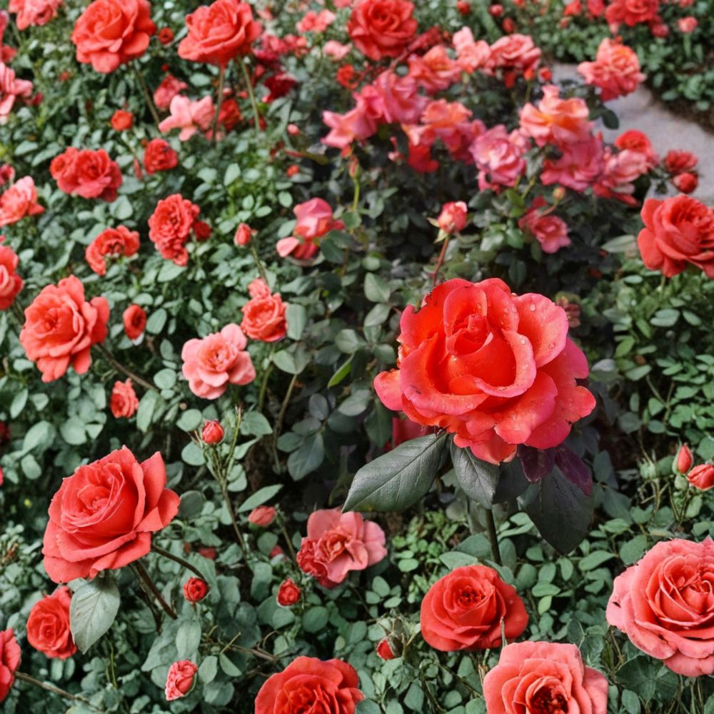 Ring of Fire Hybrid Tea Rose Live Plant | 5 Gallon Multi-Color Rose