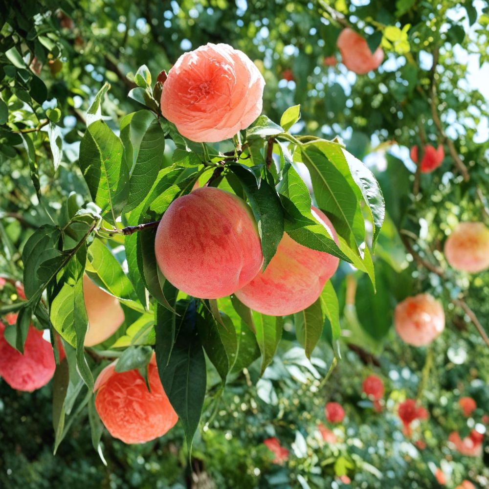 Hujing Honey Peach Tree - Prunus persica Live Plant | Sweet Yangshan Variety for Patio & Backyard