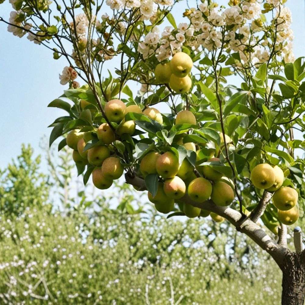 Fragrant Asian Pear Tree Kuerle Xiang Li – Sweet Crisp Edible Fruit on Pyrus betulifolia Rootstock