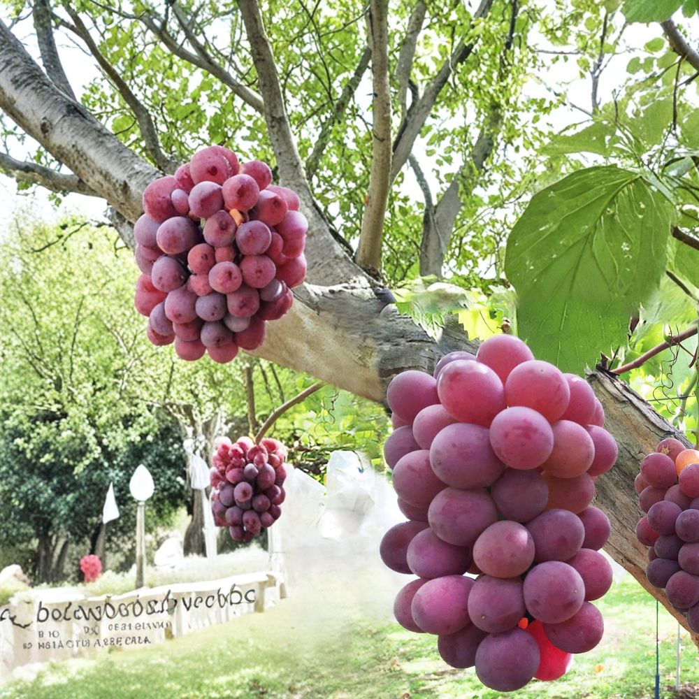 Benifuji Grape Vine – Sweet Japanese Red Table Grape Bare Root Vine for Patio & Backyard