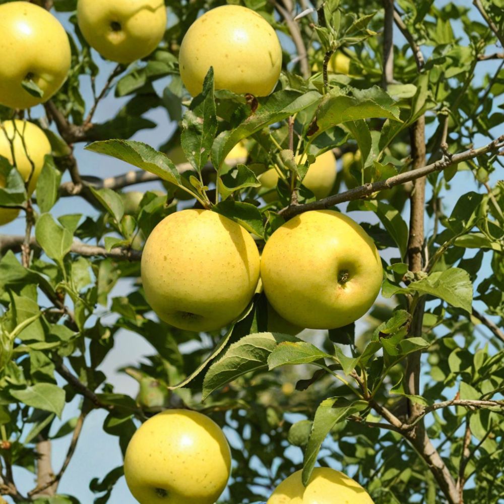 Golden Delicious Apple Tree Bare Root – 32+ Inches Tall, Sweet Yellow Apples, Patio & Backyard Friendly