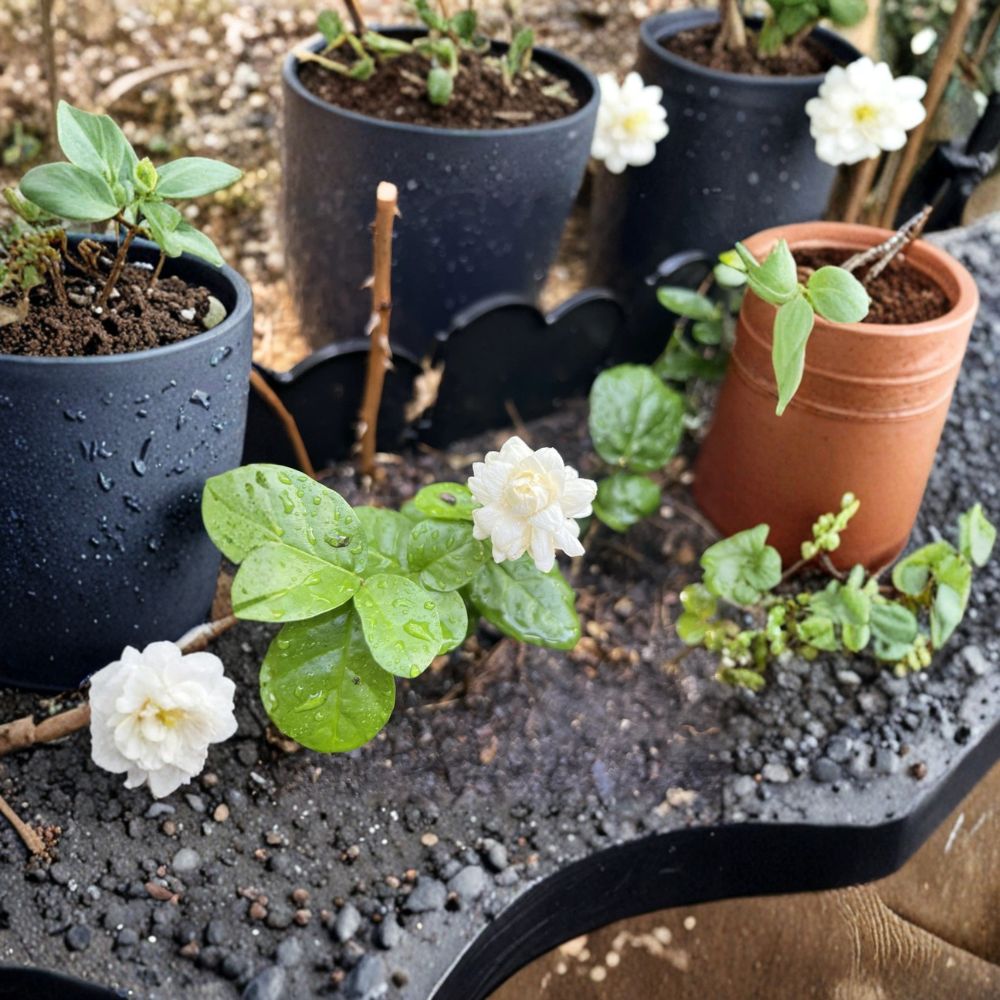 Grand Duke of Tuscany Jasmine Plant – Jasminum sambac Live Starter with Fragrant Double White Blooms