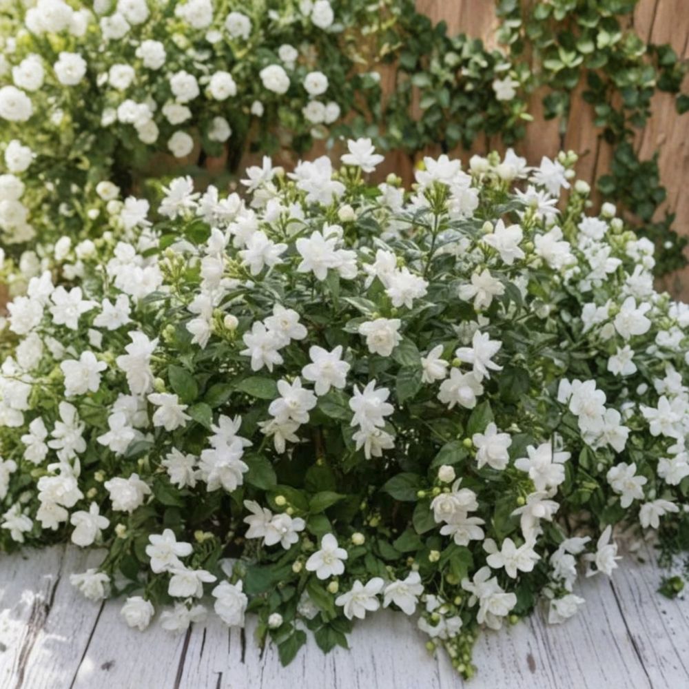 Arabian Jasmine Plant – Jasminum sambac Live Starter with Fragrant White Flowers, Indoor & Outdoor Tropical Shrub