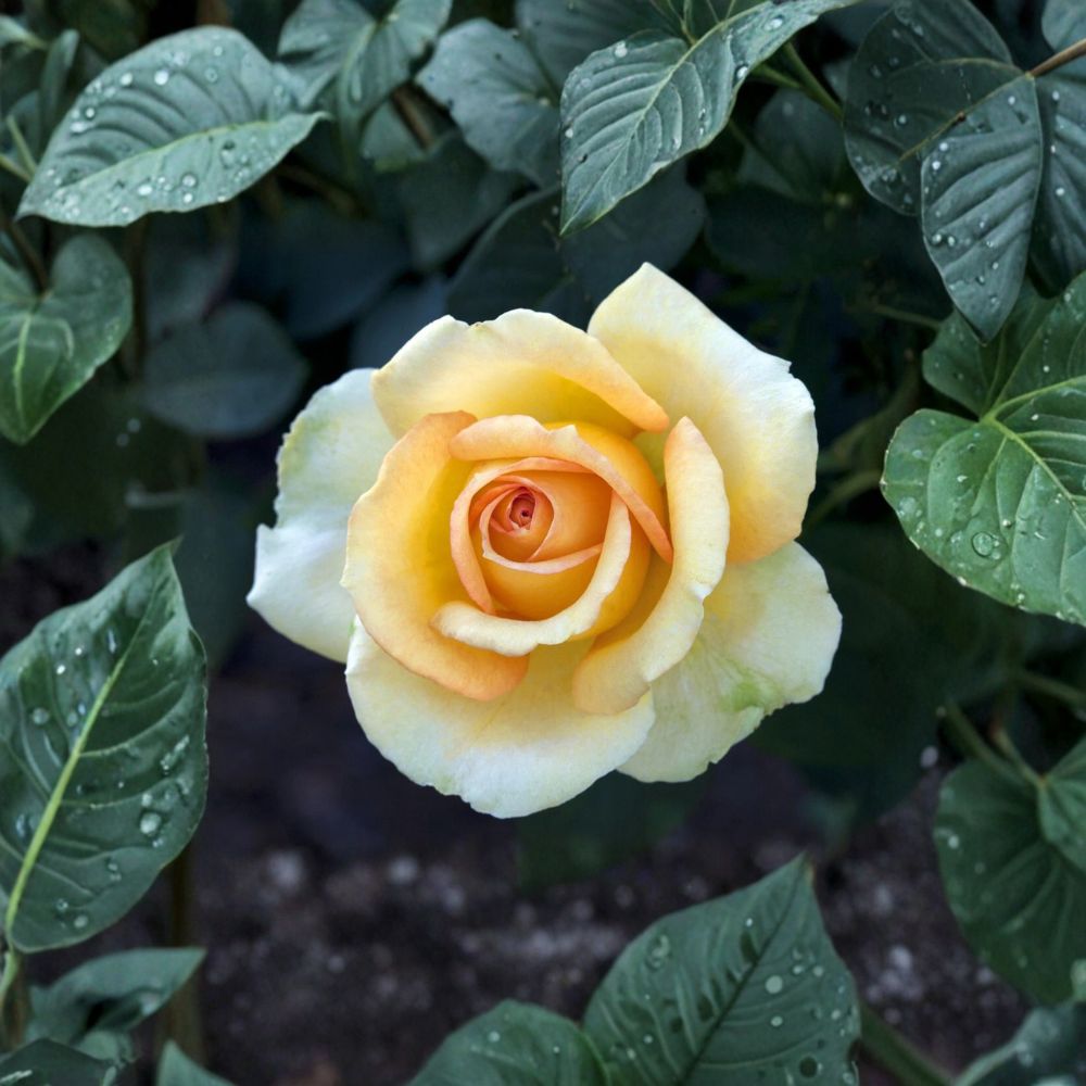 Gold Medal Grandiflora Rose Live Plant | 3 Gallon Yellow Orange Blooms