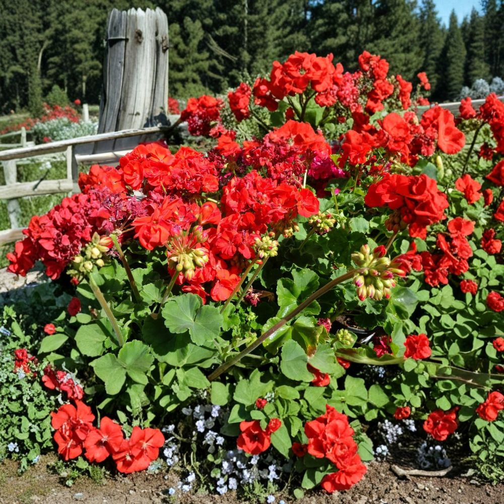 6 Red Geranium Cuttings – Hardy Pelargonium Starters with Fragrant Bright Red Blooms