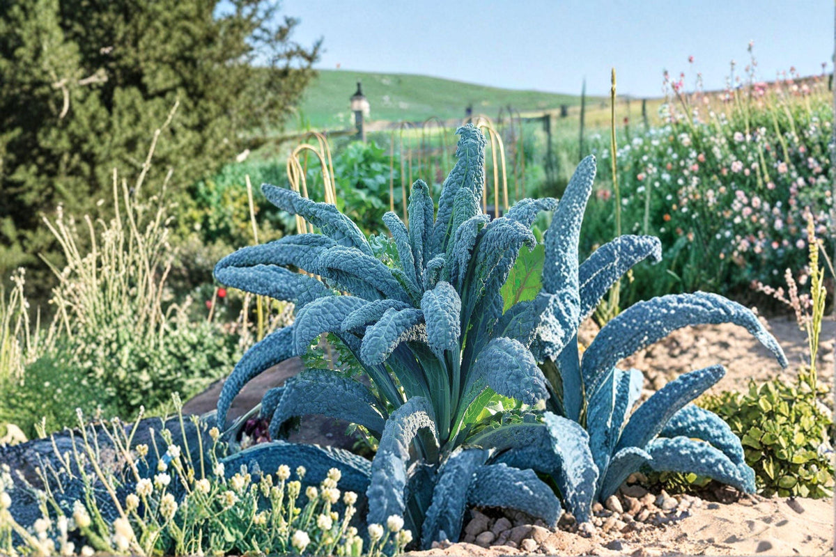 Lacinato Kale Seeds - 250 Heirloom Seeds, Dark Blue-Green Leaves, Brassica oleracea var. palmifolia, Italian Dinosaur Kale