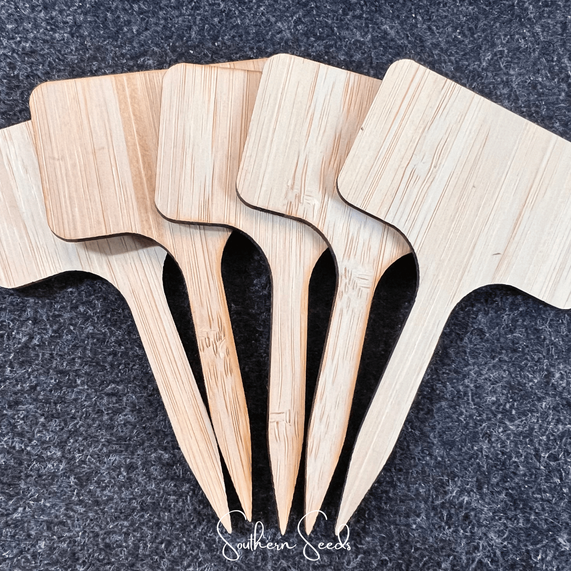 Bamboo Plant Markers 5 Count Eco-Friendly Garden Labels for Herbs Vegetables Flowers 2.36" x 3.94"