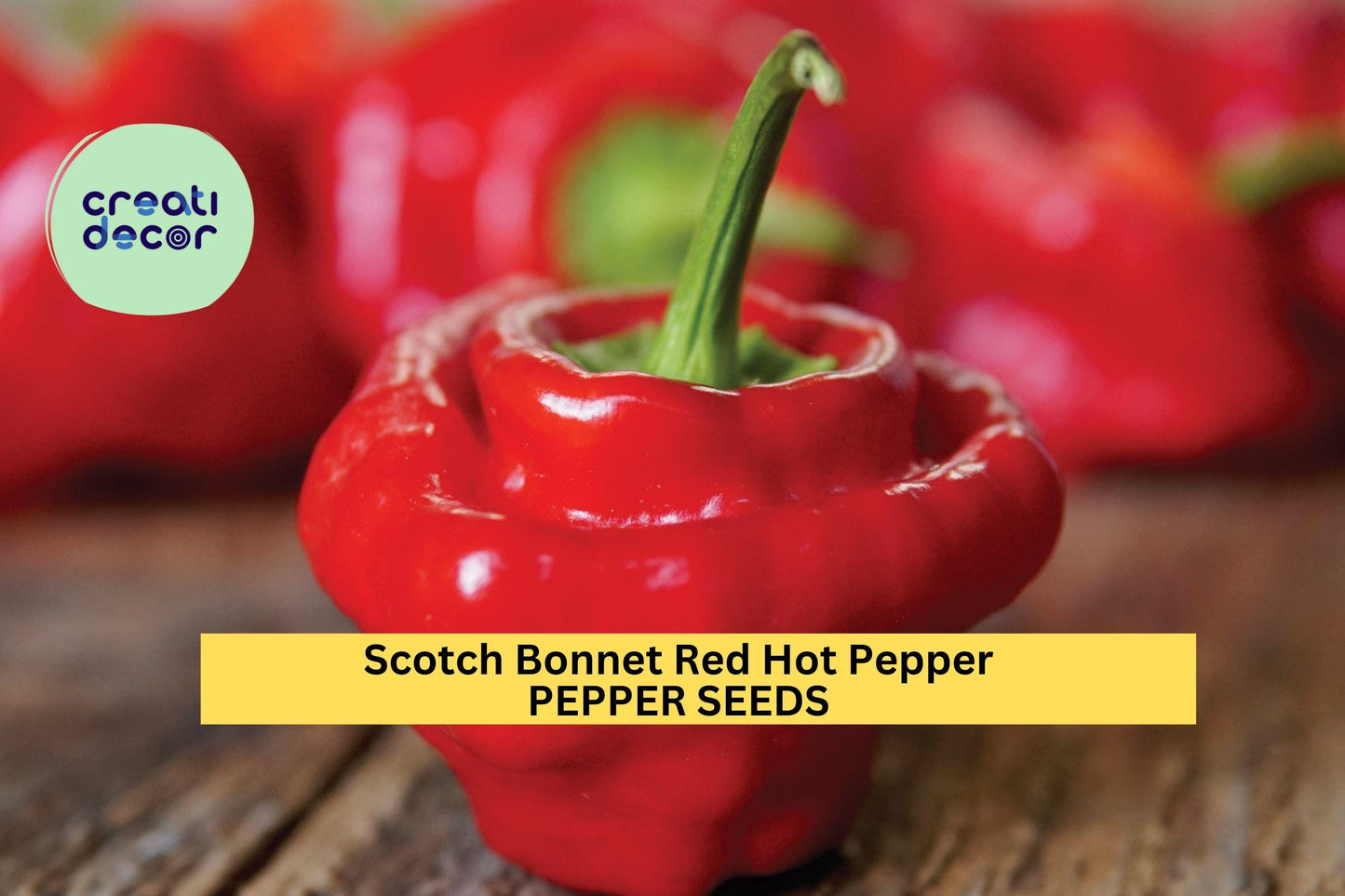 3pcs Scotch Bonnet Red Hot Pepper Seeds – Capsicum chinense, Caribbean Chili, Bright Red, Spicy Hot Sauce & Cooking Seeds