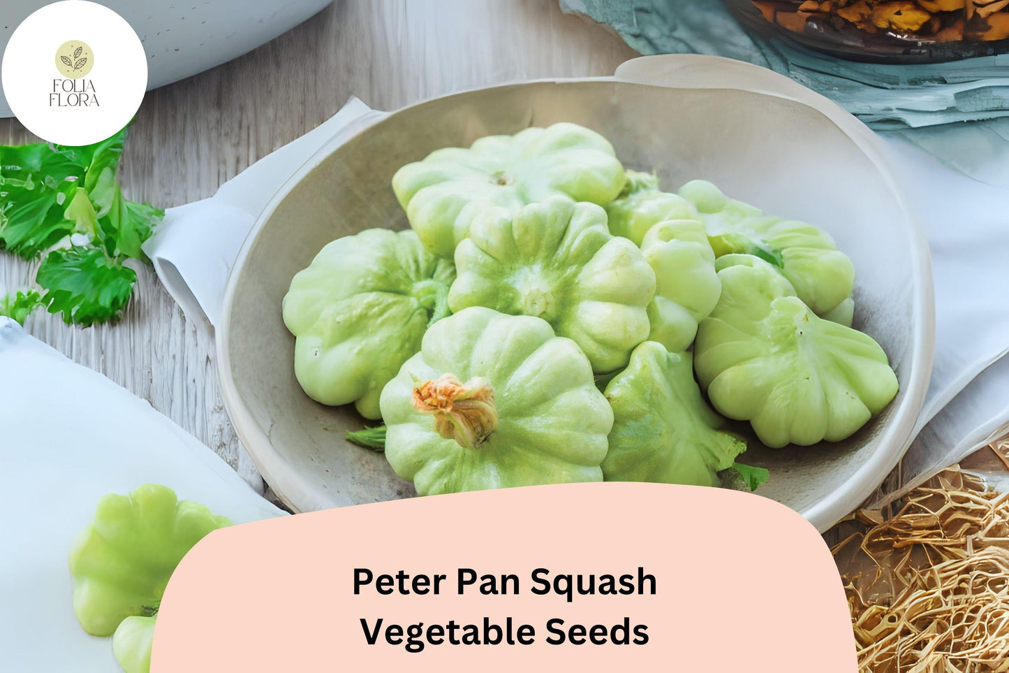Peter Pan Squash Seeds | Heirloom Green Patty Pan Cucurbita pepo | Compact Bush Summer Vegetable