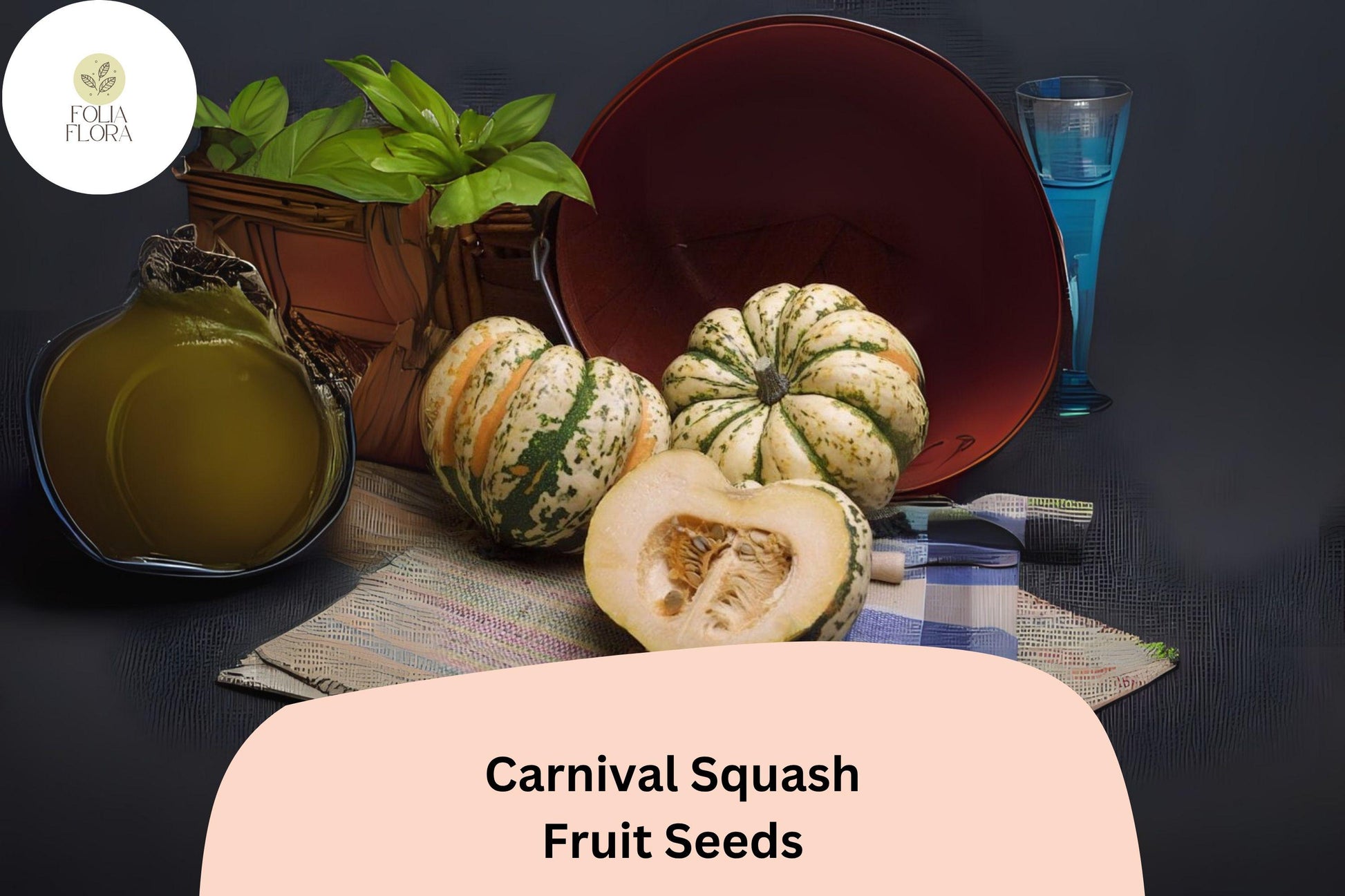 Carnival Squash Seeds 25+ Cucurbita pepo Winter Decorative Edible Gourmet Plant