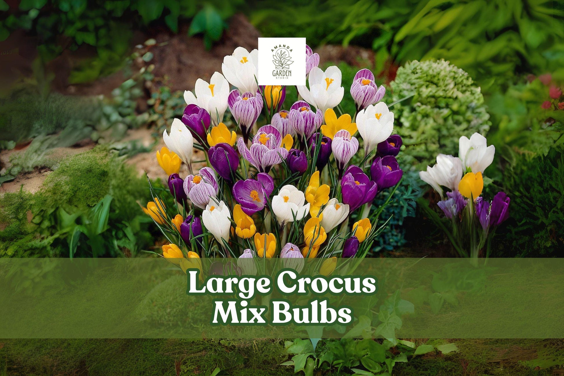 20 Mixed Crocus Bulbs - Hardy Perennial Spring Bloomers - Crocus vernus Hybrids for Gardens, Borders, Naturalizing