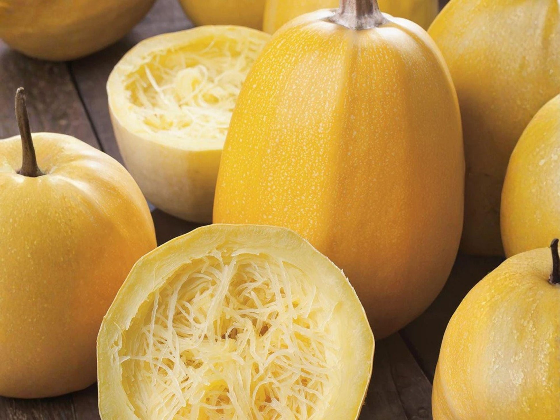 Spaghetti Winter Squash Seeds - Organic Heirloom Vegetable Seeds for Home Garden, Low-Carb Pasta Alternative, Golden-Yellow Fruits