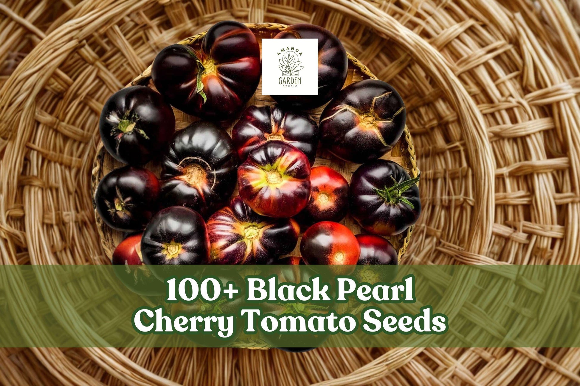 Black Pearl Cherry Tomato Seeds – 100+ Dark Heirloom Solanum lycopersicum for Container & Garden Growth