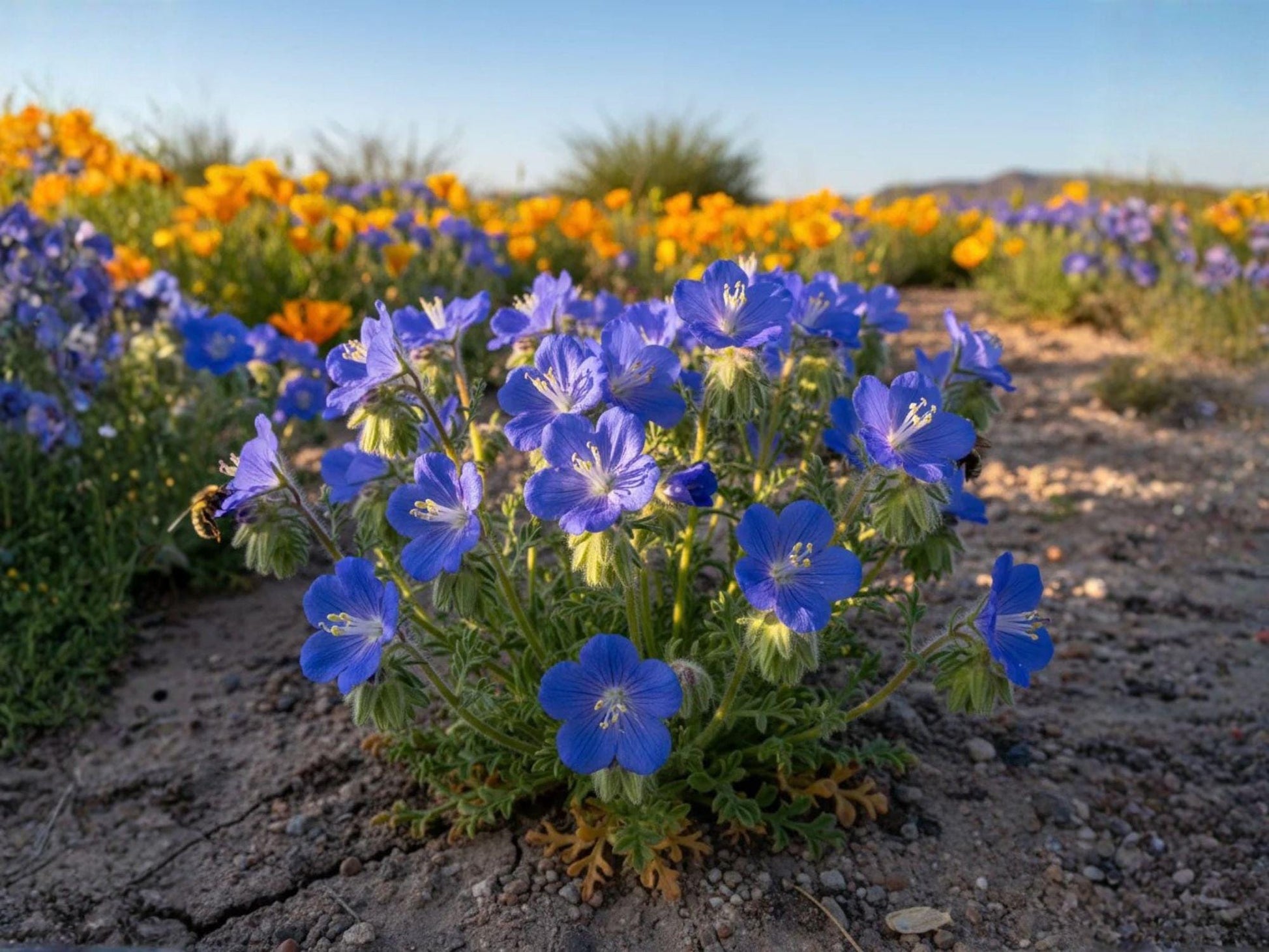 California Bluebells Seeds - Heirloom Non-GMO Wildflower Seeds for Pollinator Gardens - Phacelia campanularia