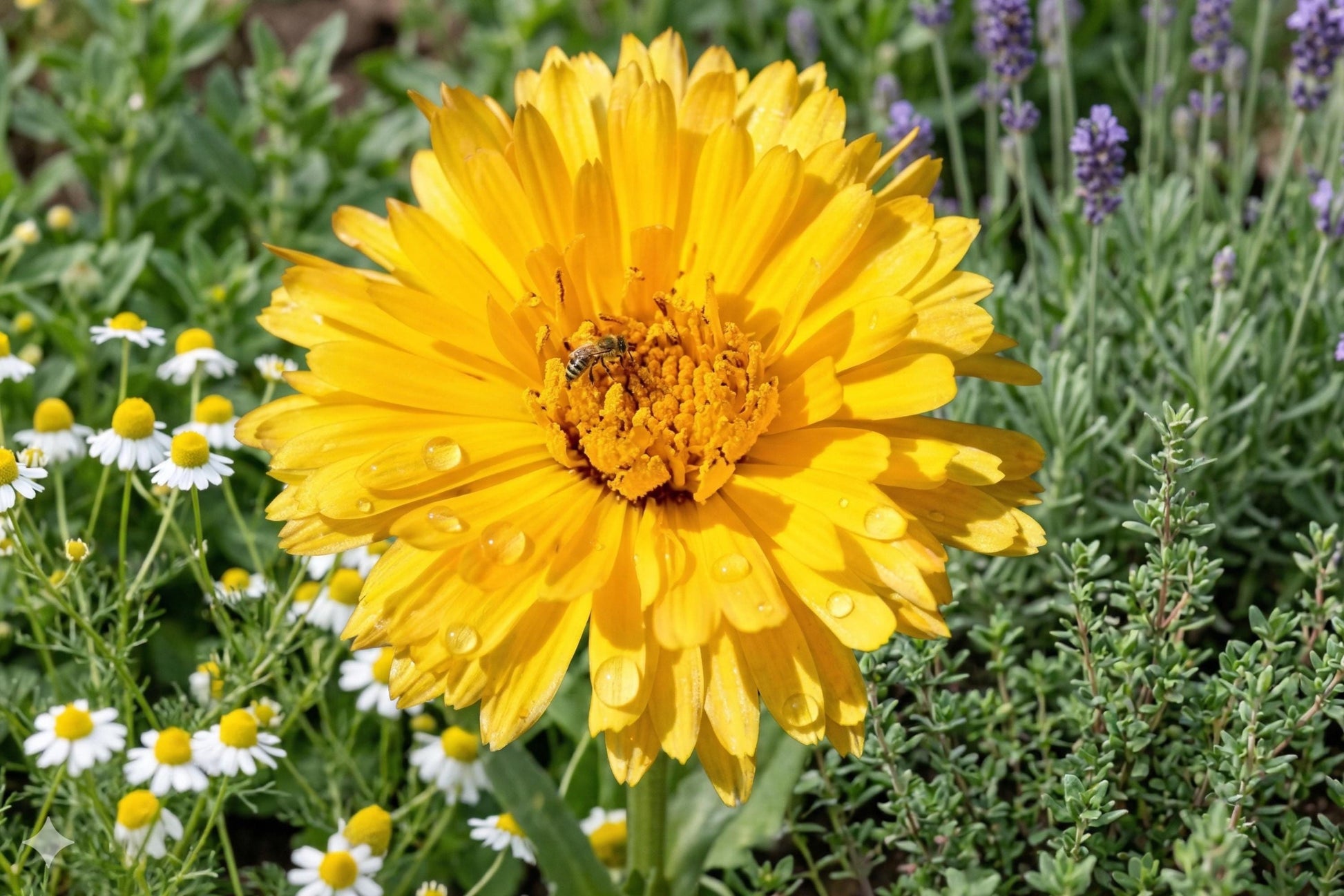 Calendula Seeds 100 Pacific Beauty Dark Yellow Bright Golden-Yellow Flowers Herb Garden, Border, Cut Flower, Pollinator-Friendly