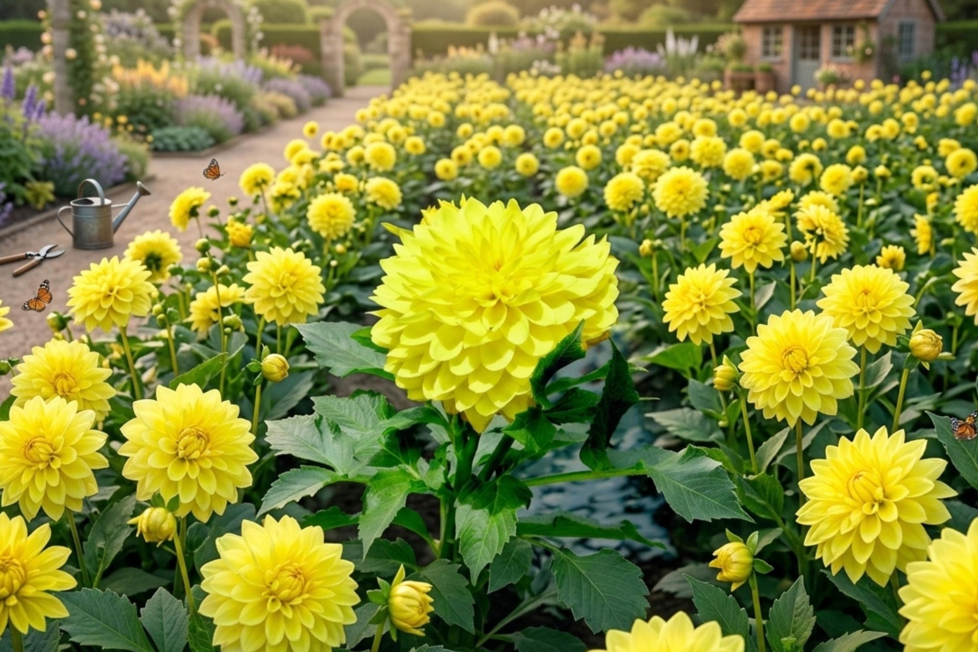 Decorative Dahlia Bulb Tuber Clump - Strawberry Cream - Perennial Flower - Dahlia pinnata