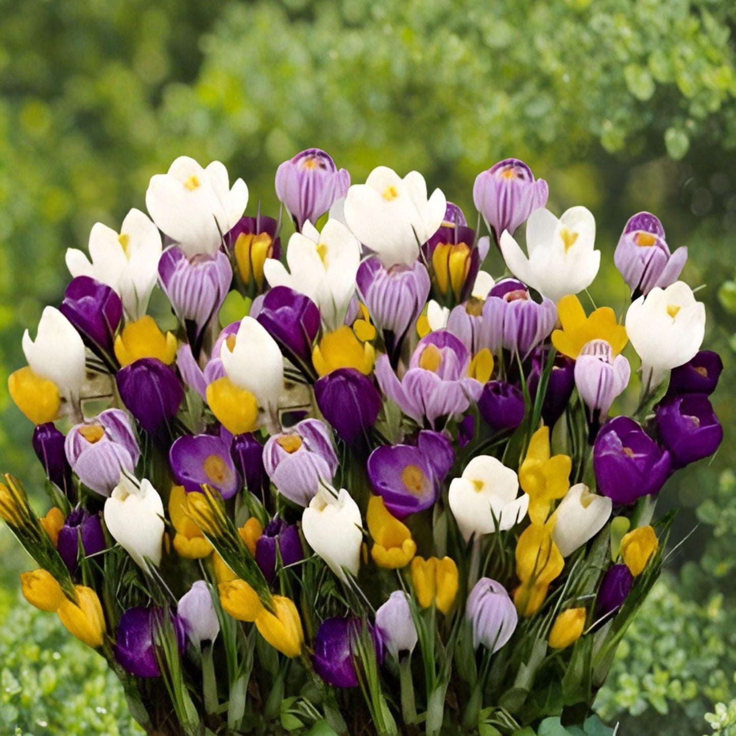 Crocus Bulb Mix – 10 Spring Blooming Perennial Garden Bulbs in Purple, White, Yellow – Early Spring Flowering Crocus Species