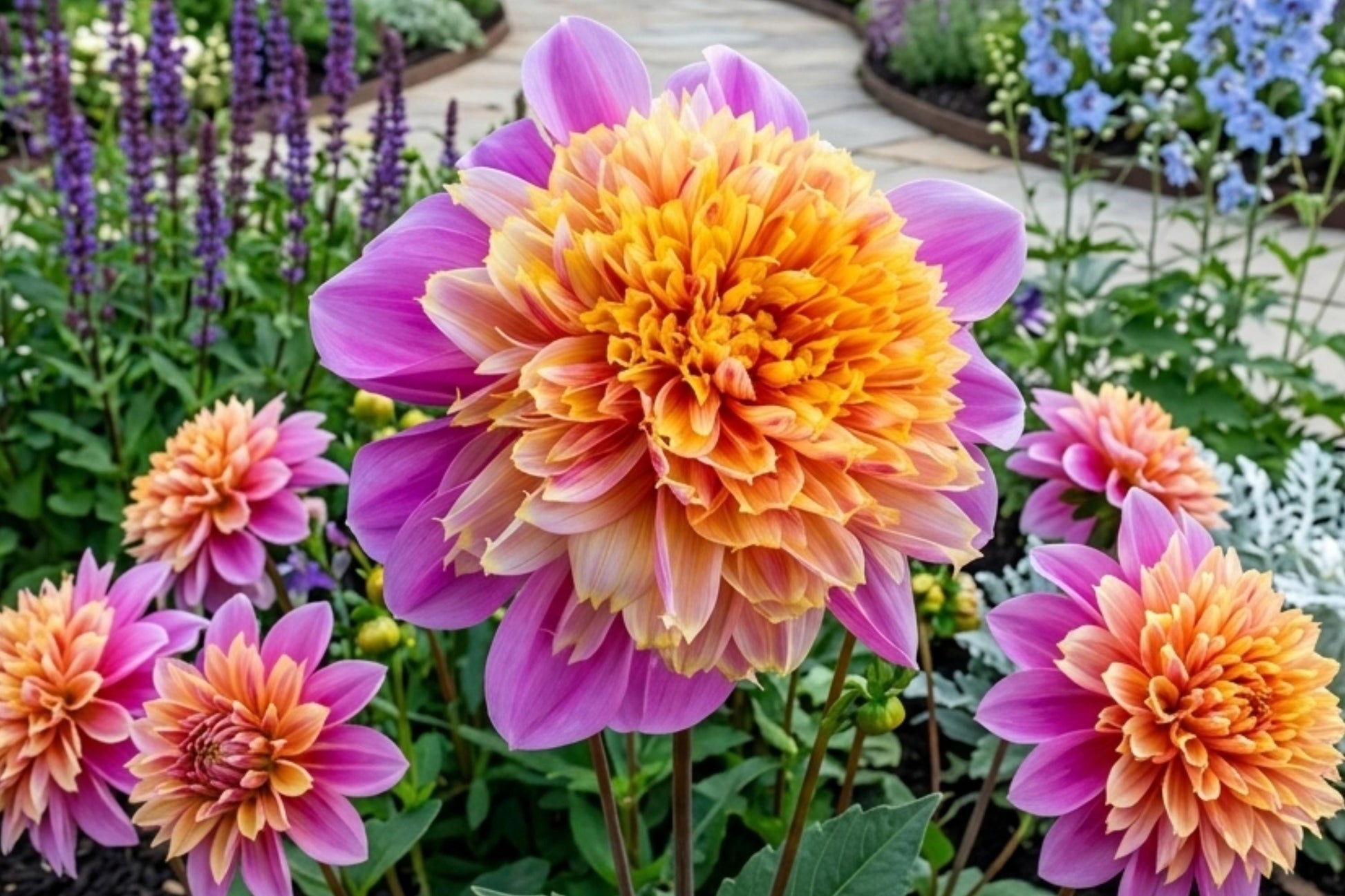 Purple Gem Cactus Dahlia Tuber Clumps – Quilled Petals, Vibrant Purple, Dahlia pinnata, Spring Planting