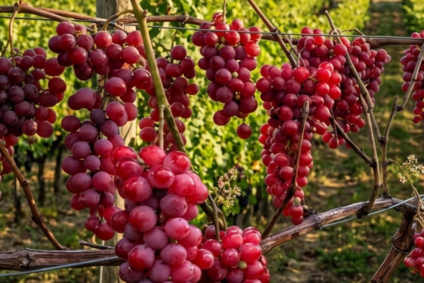 Ruby Red Seedless Grape Plant - 1-2 Year Old Vitis vinifera, Ready to Plant, Fruit-Producing, Pruned for Easy Growth