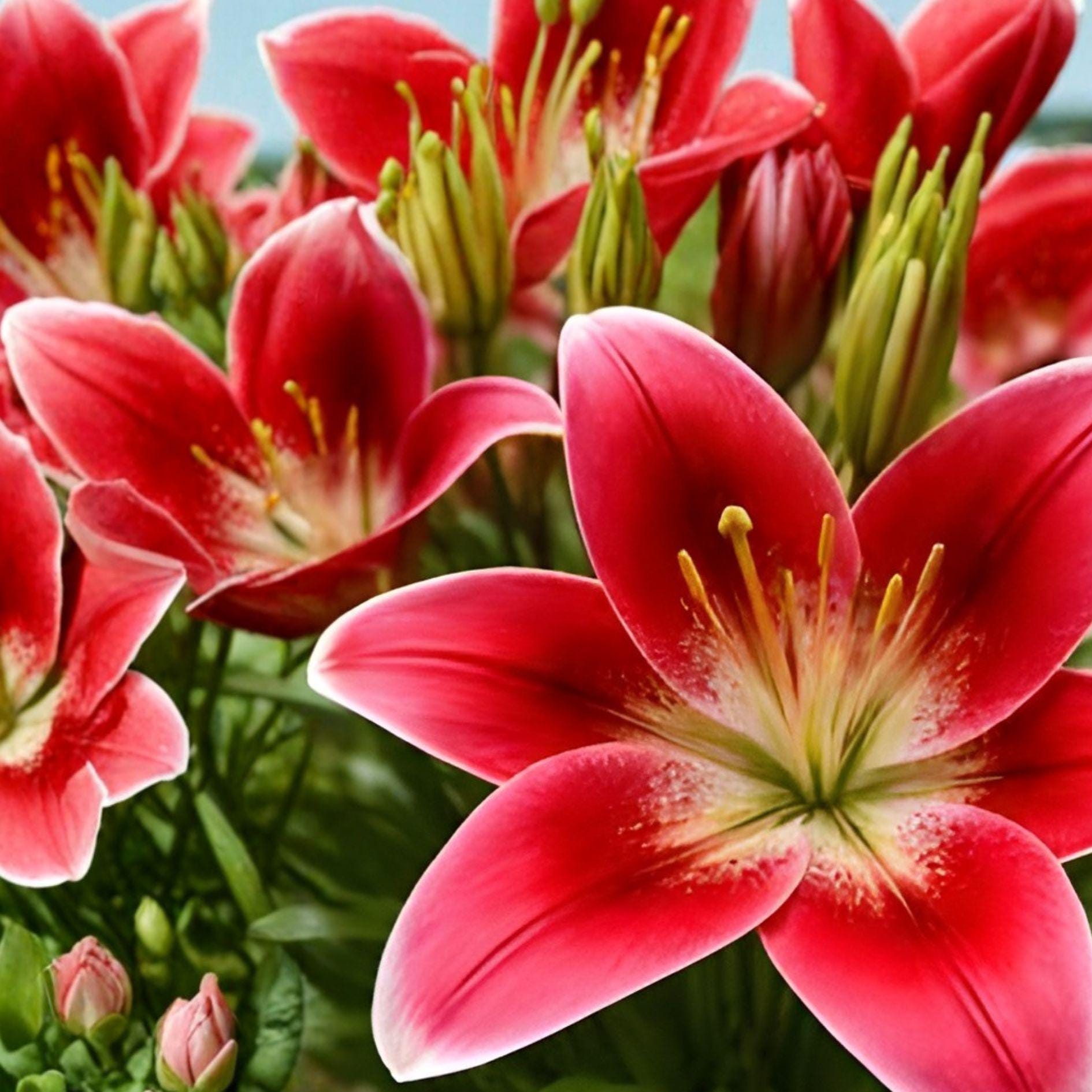 Red Armandale Hybrid Lily Bulbs – Summer-Blooming Perennial Garden Flowers – Hardy Red Lily Bulbs for Borders & Containers