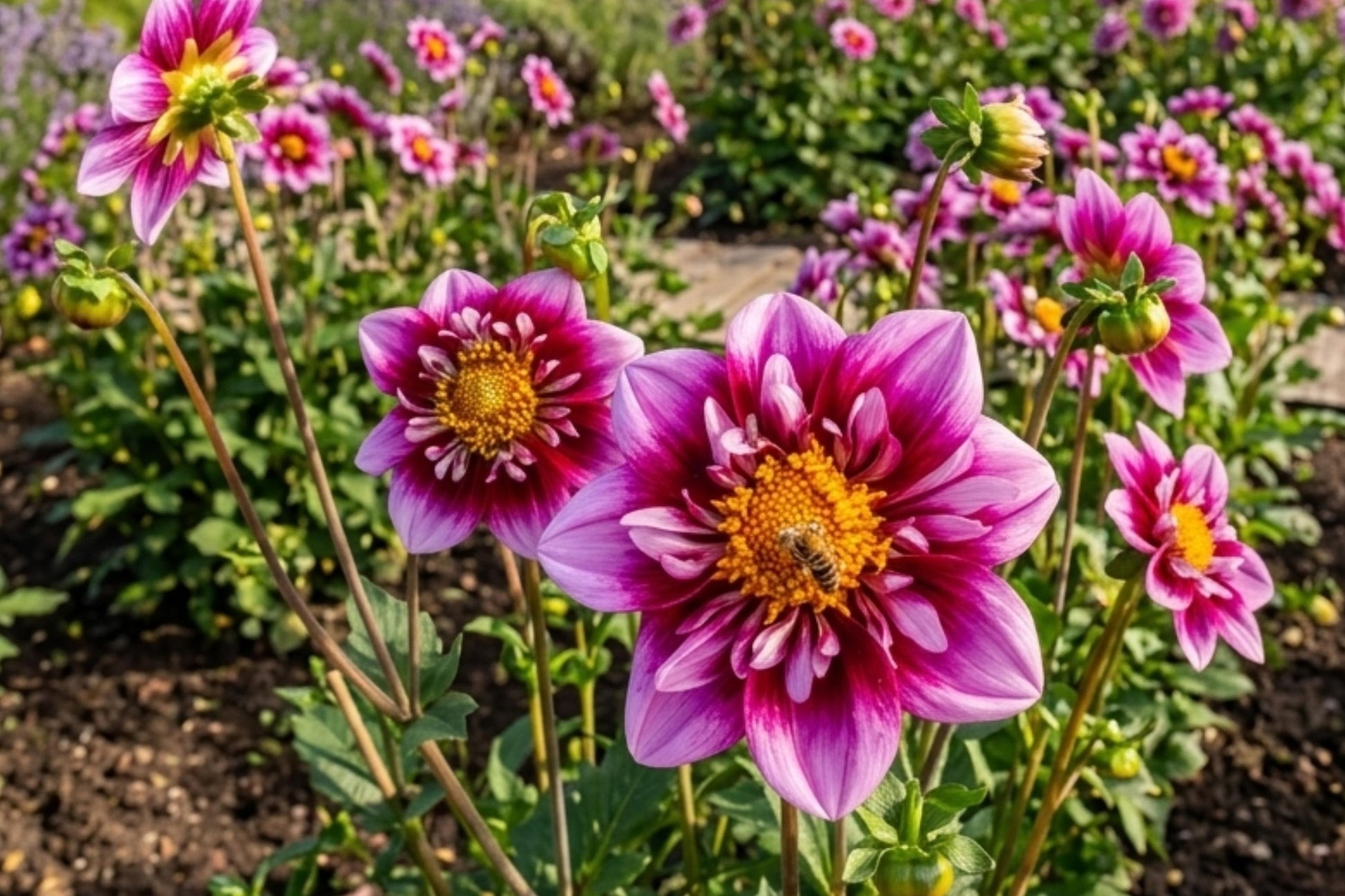 Dahlia Bulb Tuber Clumps - Peaches & Cream Variety - Decorative Flowering Plant - Dahlia pinnata