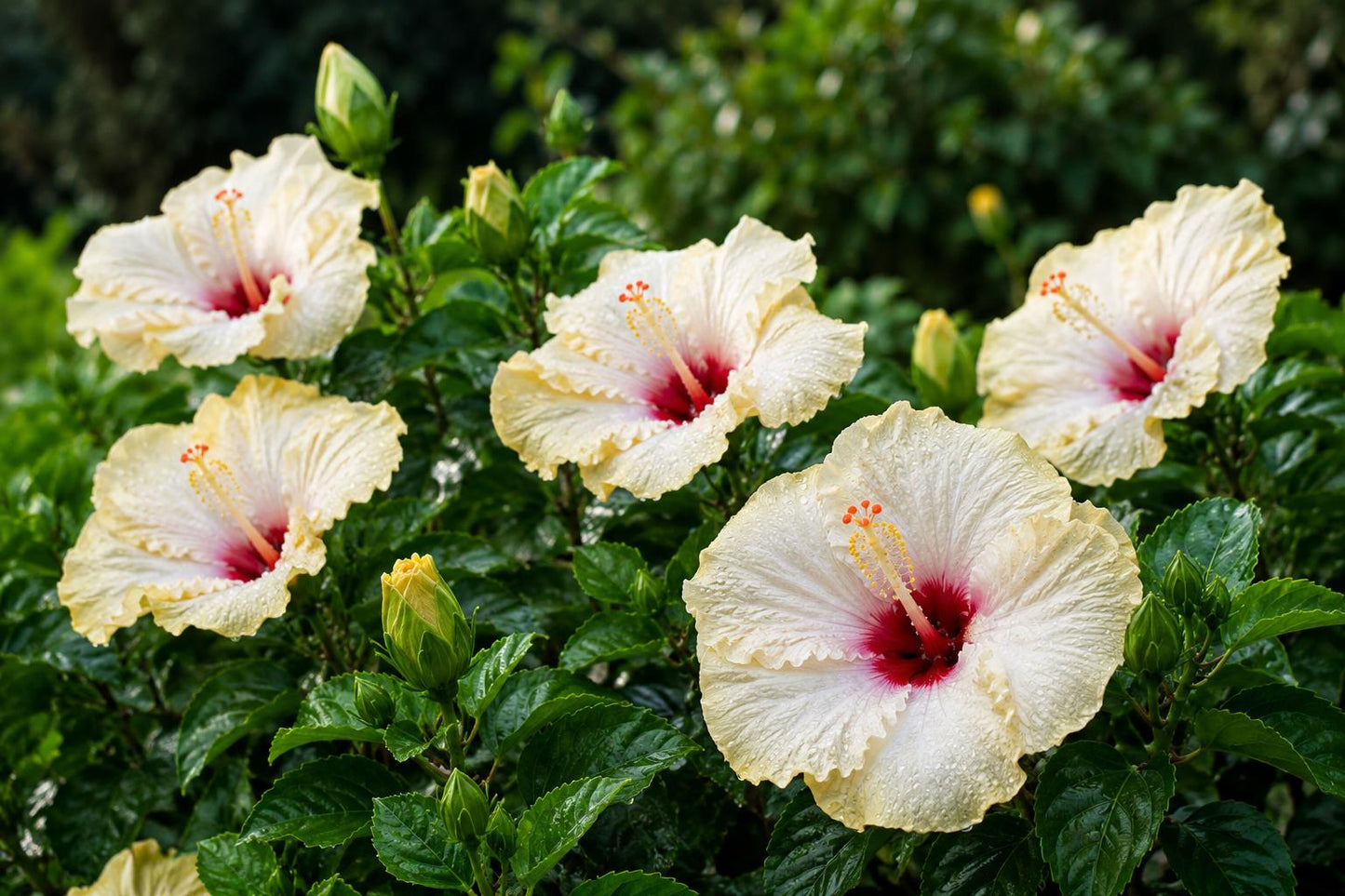 Tropical Exotic Hibiscus Plant - Single Bloom Cream Pink Yellow - Hibiscus rosa-sinensis for Garden, Patio, Container