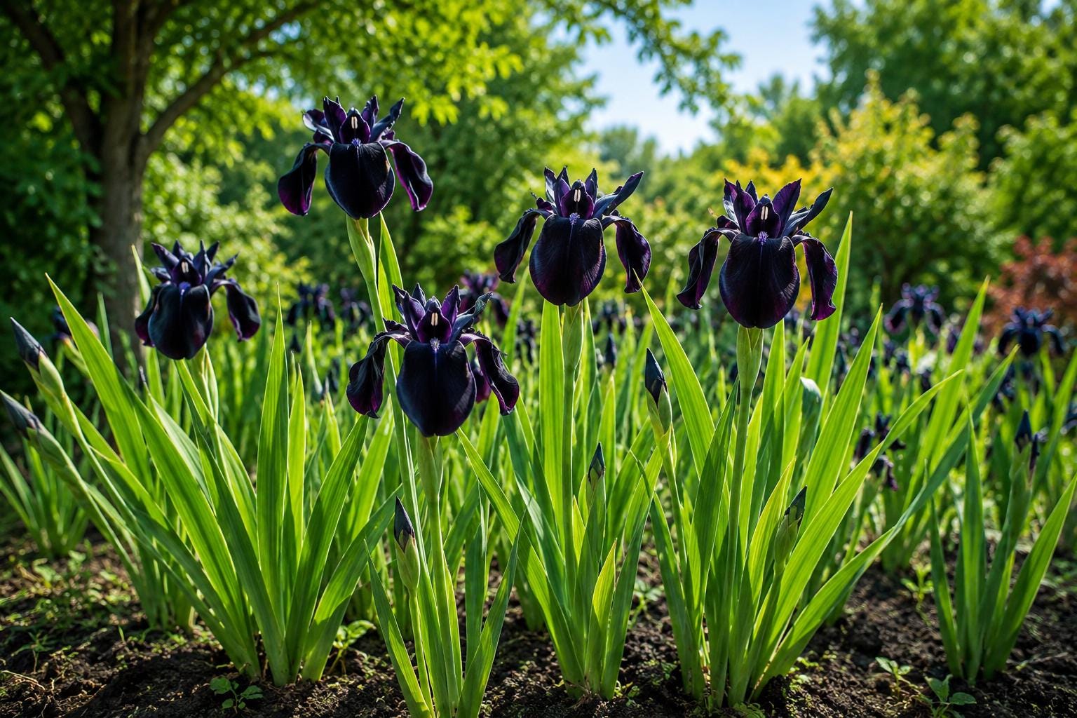 Siberian Iris Seeds 30pcs Black Flowered Velvety Blooms Iris sibirica Perennial Garden Flower