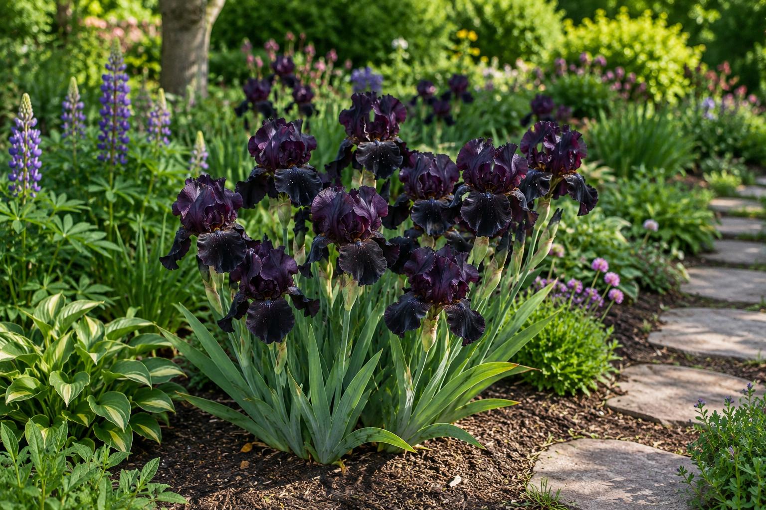 Black Dragon Iris Seeds - 50 Premium Iris germanica for Home Gardening, Borders & Containers
