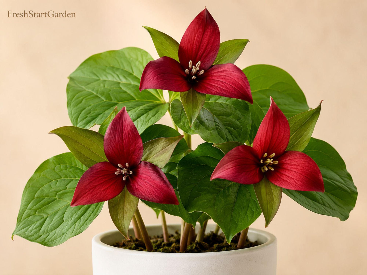 Red Trillium Bare Root Plant – Native Woodland Wildflower, Trillium erectum, Spring Blooms, Shade Perennial, Native Plant Garden