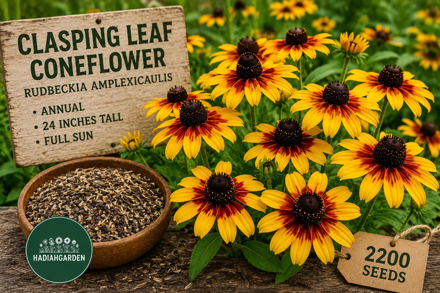 Clasping Leaf Coneflower Seeds, Rudbeckia amplexicaulis, Yellow-Orange Wildflower, Drought-Tolerant Annual for Gardens & Pollinators